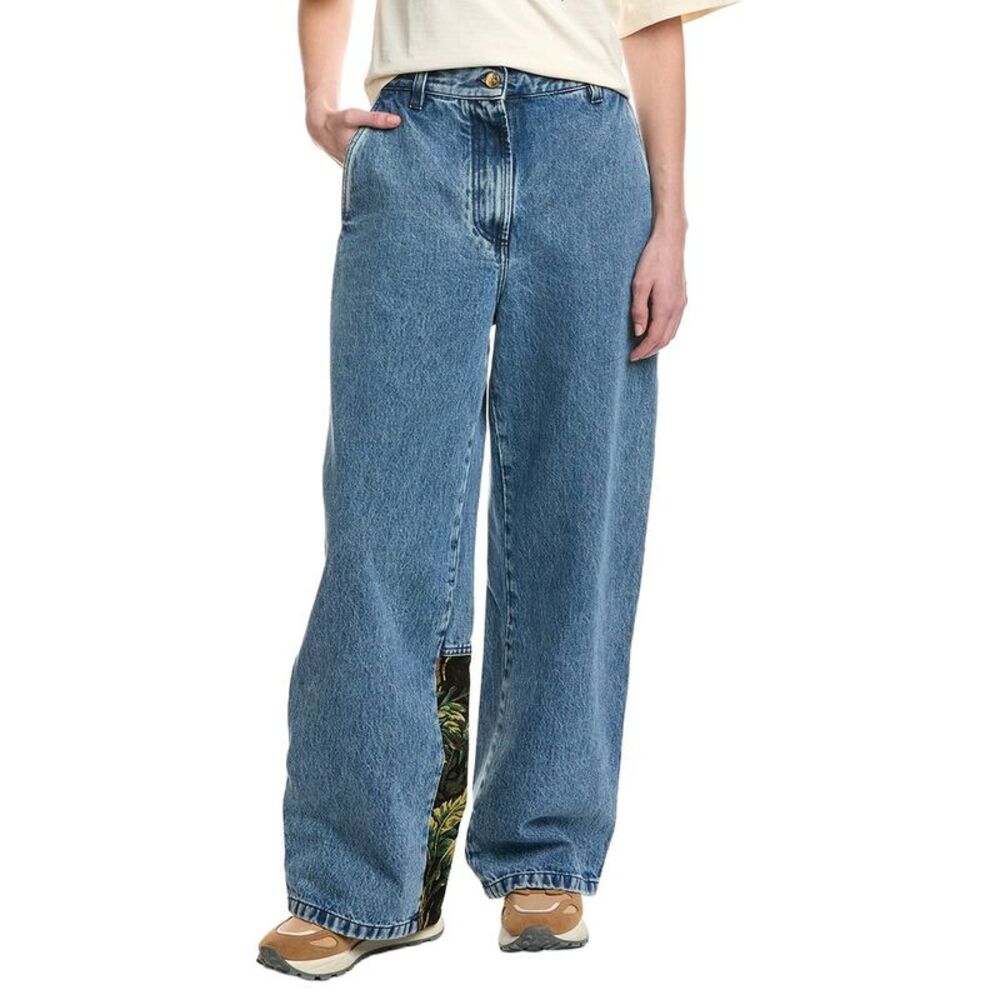 Palm Angels Womens  Wide Leg Jean, Blue